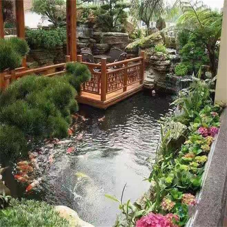 启东别墅庭院景观设计鱼池